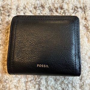 Black genuine leather Fossil wallet